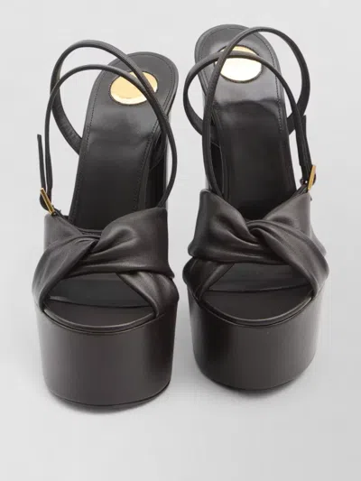 Saint Laurent Franciane Platform Sandals Block Heel Leather In Animal Print