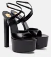 Saint Laurent Leather Platform Sandals In Multi