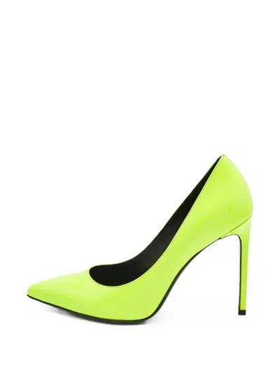 Pre-owned Saint Laurent Leather Pointed Toe Pumps In Green