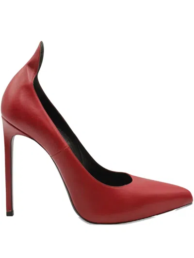 Pre-owned Saint Laurent Leather Pointed-toe Pumps In Red