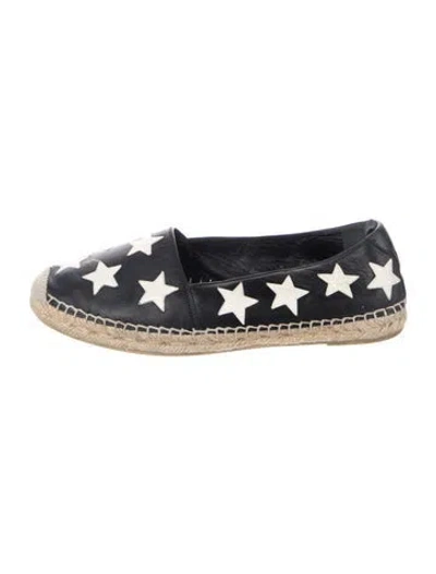 Pre-owned Saint Laurent Leather Printed Espadrilles In Blue