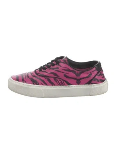 Pre-owned Saint Laurent Leather Printed Sneakers In Pink