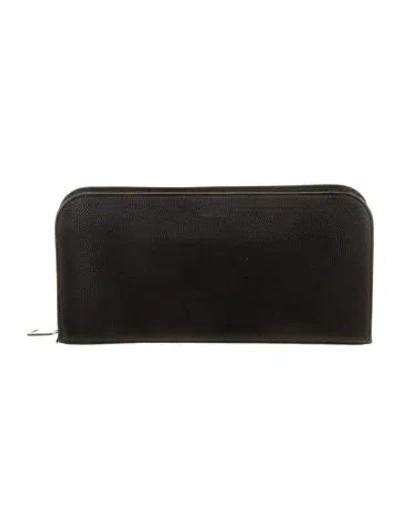 Pre-owned Saint Laurent Leather Printed Wallet In Black