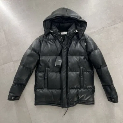 Pre-owned Saint Laurent Leather Puffer Jacket In All Sizes In Black