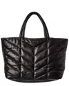 Saint Laurent Leather Puffer Tote In Brown