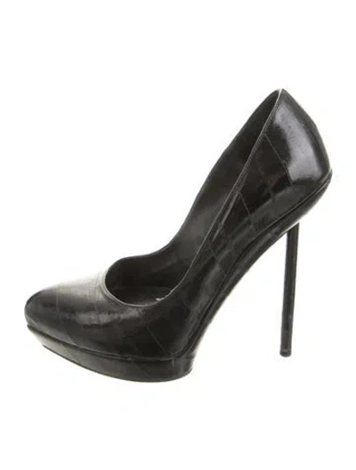 Pre-owned Saint Laurent Leather Pumps In Green
