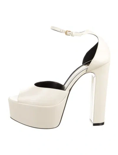 Pre-owned Saint Laurent Leather Pumps In Neutrals