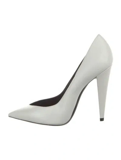 Pre-owned Saint Laurent Leather Pumps In White