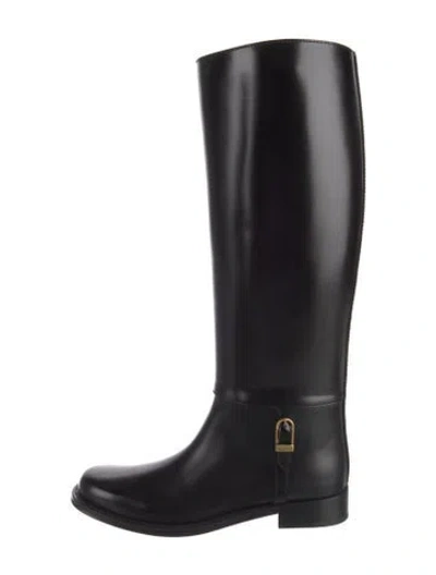Pre-owned Saint Laurent Leather Riding Boots In Black