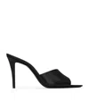 Saint Laurent Heeled Open Toe Mules With Patent Finish In Black