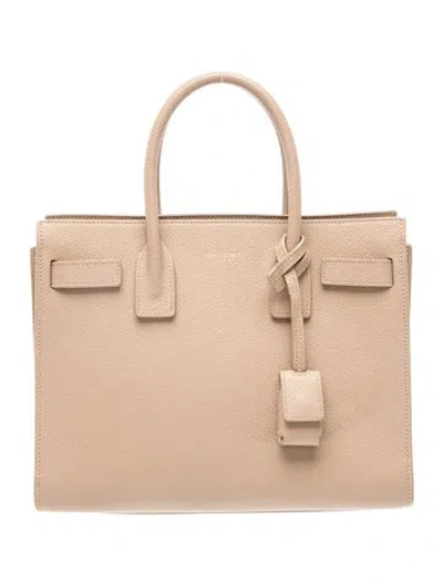 Pre-owned Saint Laurent Leather Sac De Jour Baby In Neutral
