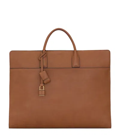 Saint Laurent Leather Sac Du Jour Briefcase In Beige