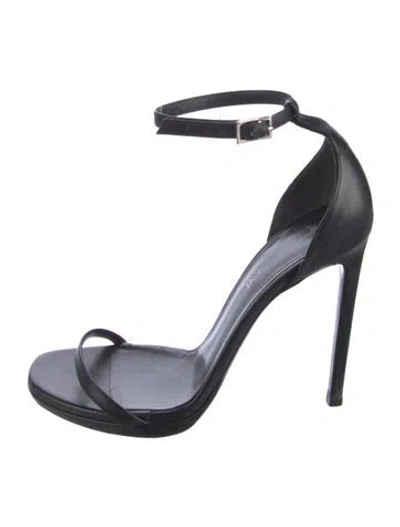 Pre-owned Saint Laurent Leather Sandals In Black