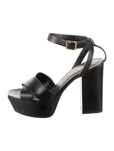 Pre-owned Saint Laurent Leather Sandals In Black