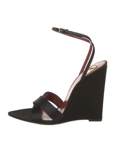 Pre-owned Saint Laurent Leather Sandals In Black