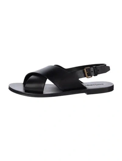Pre-owned Saint Laurent Leather Sandals In Black