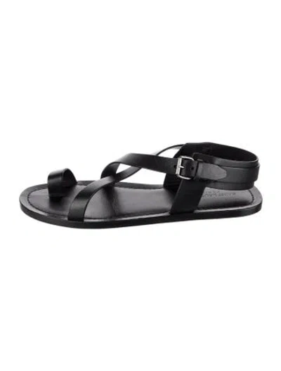 Pre-owned Saint Laurent Leather Sandals In Black