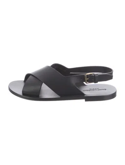 Pre-owned Saint Laurent Leather Sandals In Black