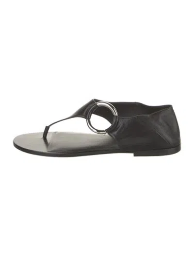 Pre-owned Saint Laurent Leather Sandals In Black