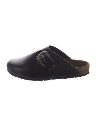 Pre-owned Saint Laurent Leather Sandals In Black/blue