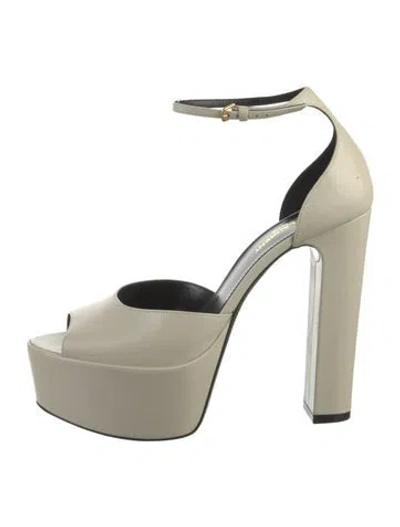 Pre-owned Saint Laurent Leather Sandals In Neutral