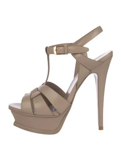 Pre-owned Saint Laurent Leather Sandals In Neutrals