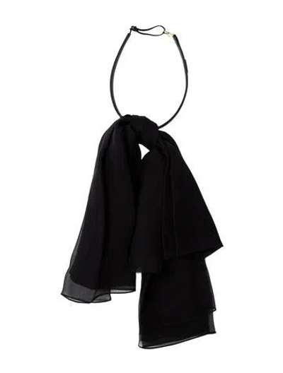 Pre-owned Saint Laurent Leather Scarf In Black