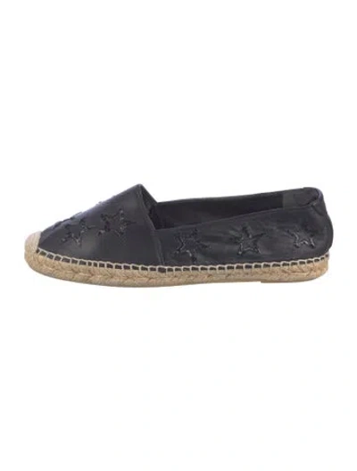 Pre-owned Saint Laurent Leather Sequin Embellishments Espadrilles In Blue
