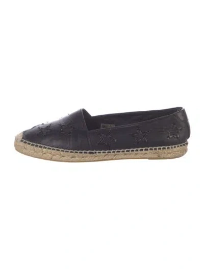 Pre-owned Saint Laurent Leather Sequin Embellishments Espadrilles In Blue