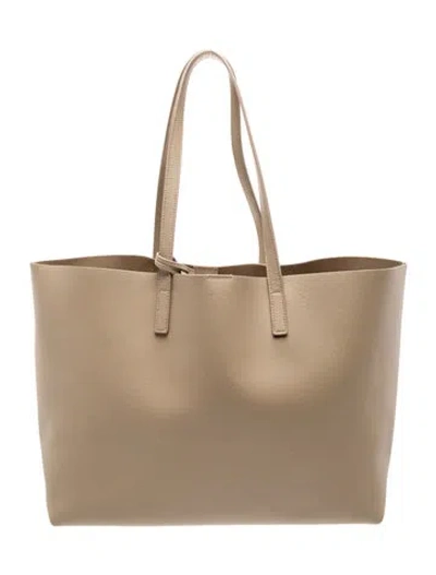 Pre-owned Saint Laurent Leather Shopper Tote 2023 In Neutral