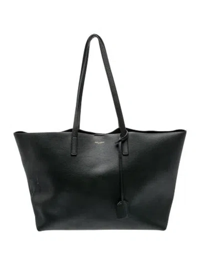 Pre-owned Saint Laurent Leather Shopping Tote In Black