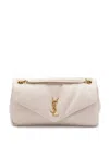 Saint Laurent Calypso Large Padded Textured-leather Shoulder Bag In Neutrals