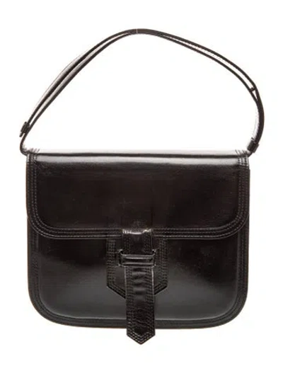 Pre-owned Saint Laurent Leather Shoulder Bag Vintage In Black