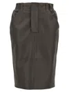 Saint Laurent Gonna A Matita A Vita Alta In Pelle