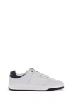 Saint Laurent Smooth Leather Sneakers Contrast Panel In White