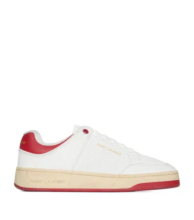 Saint Laurent Leather Sneakers In White