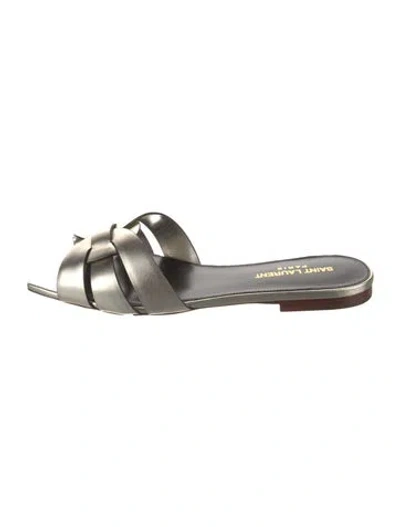 Pre-owned Saint Laurent Leather Slides