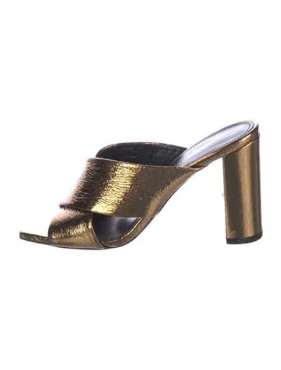 Pre-owned Saint Laurent Leather Slides