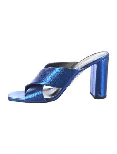 Pre-owned Saint Laurent Leather Slides