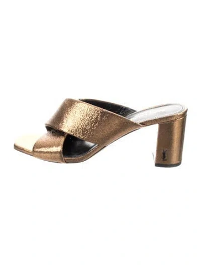 Pre-owned Saint Laurent Leather Slides
