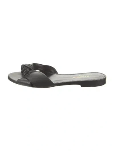 Pre-owned Saint Laurent Leather Slides In Black