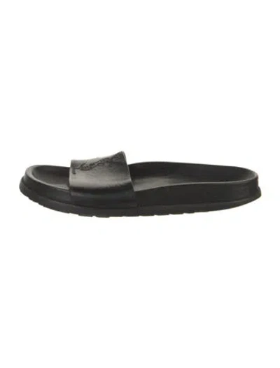 Pre-owned Saint Laurent Leather Slides In Black
