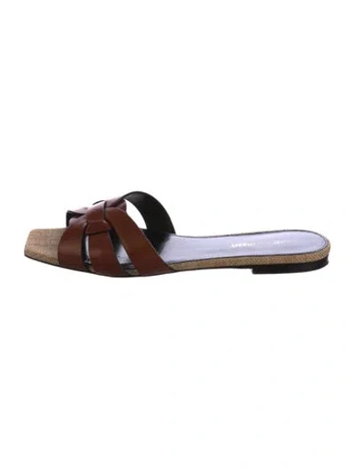 Pre-owned Saint Laurent Leather Slides In Blue
