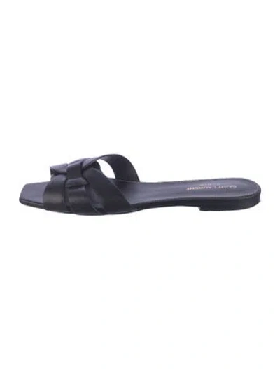 Pre-owned Saint Laurent Leather Slides In Blue