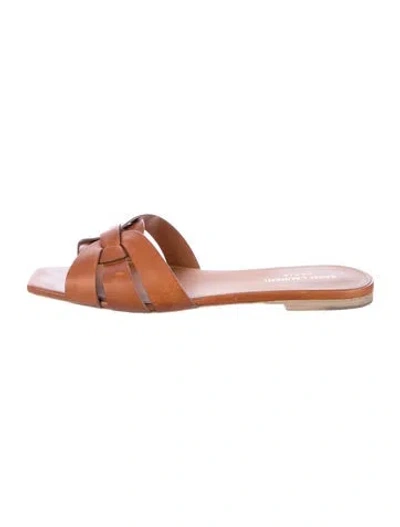 Pre-owned Saint Laurent Leather Slides In Brown