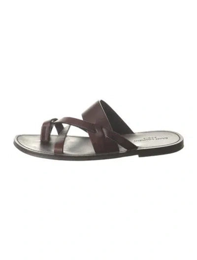 Pre-owned Saint Laurent Leather Slides In Brown