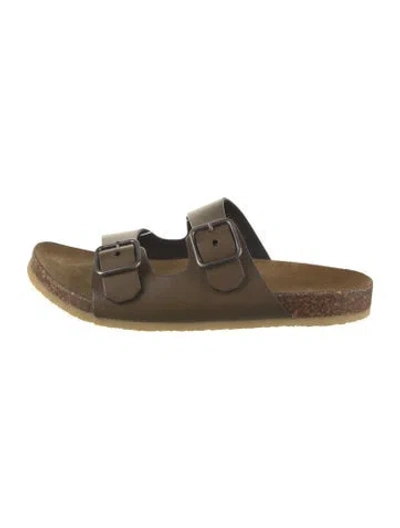 Pre-owned Saint Laurent Leather Slides In Brown