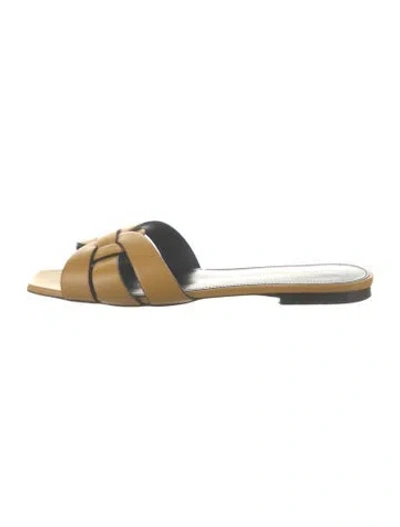 Pre-owned Saint Laurent Leather Slides In Brown