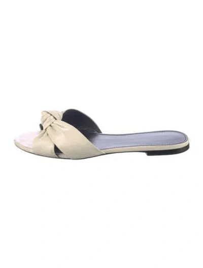 Pre-owned Saint Laurent Leather Slides In Neutral