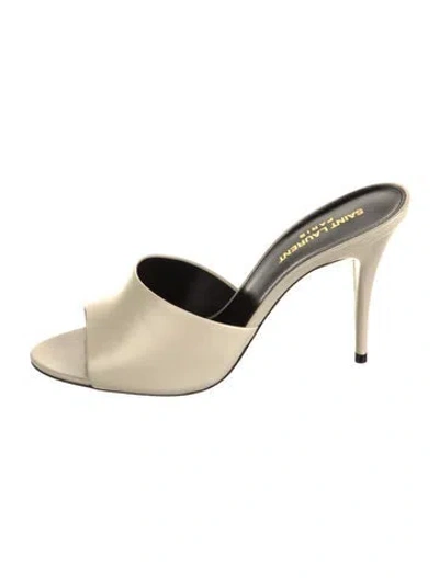 Pre-owned Saint Laurent Leather Slides In Neutral